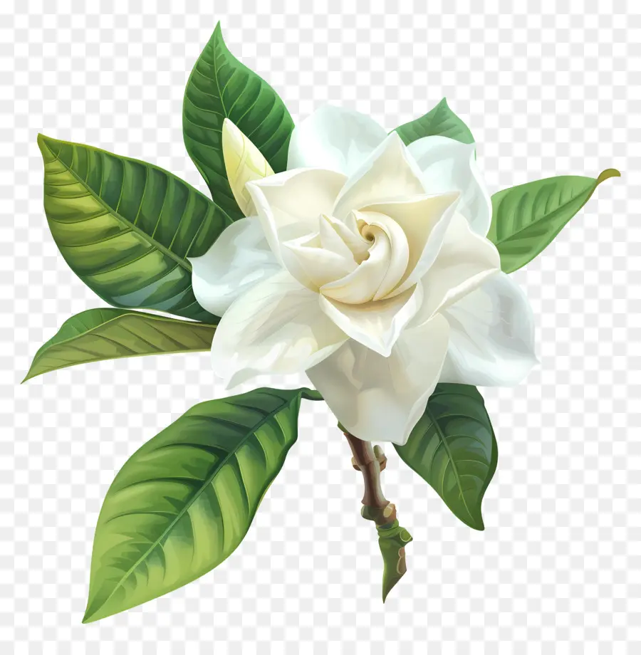 Flor De Gardenia，Flor Blanca PNG