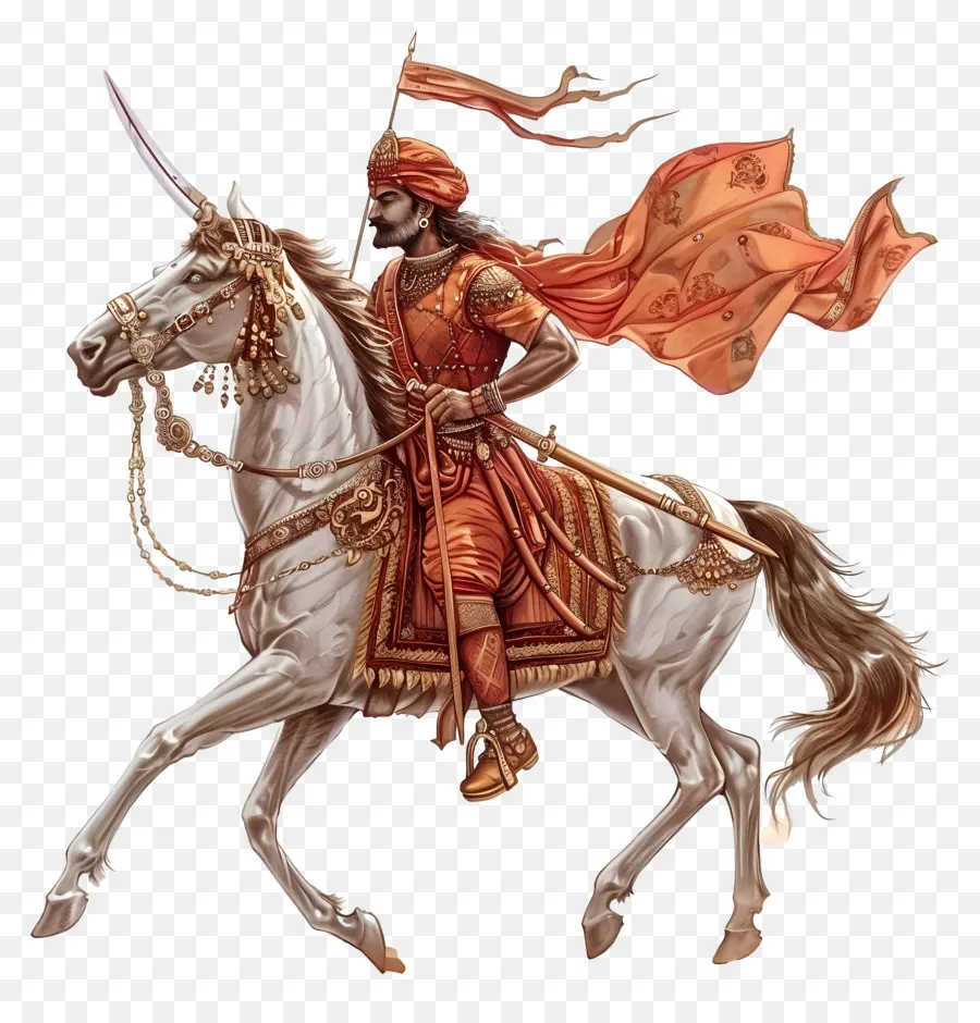 Maharana Pratap，Guerrero En Unicornio PNG