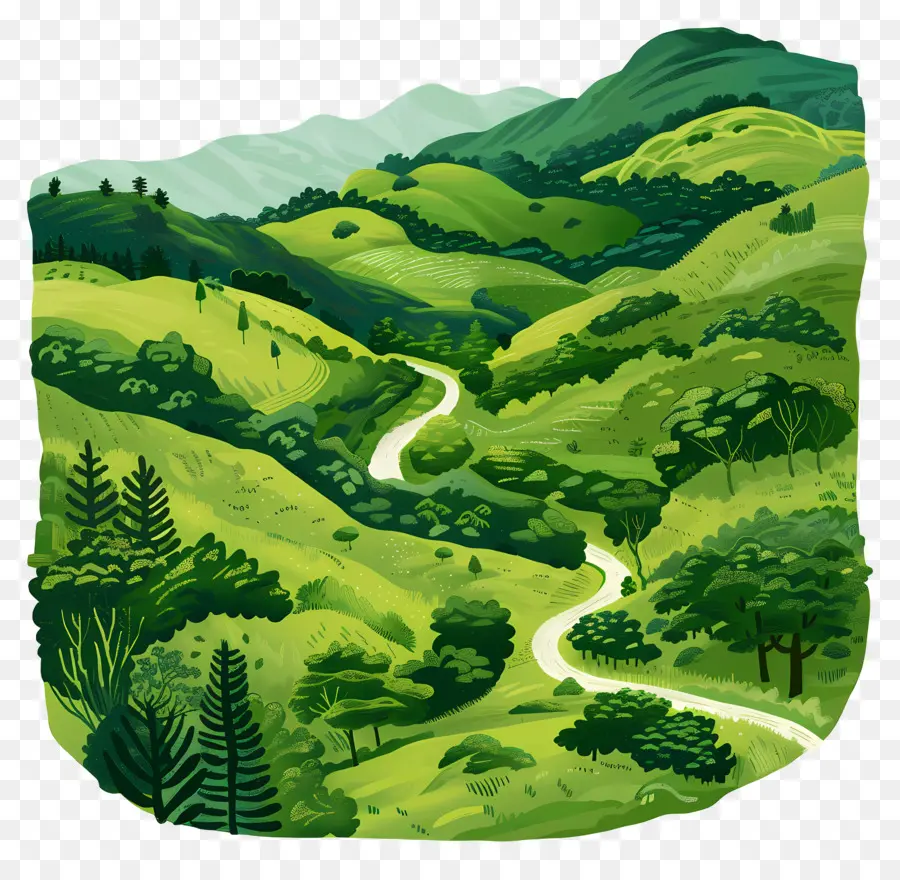 Clipart De Valle，Camino Escénico PNG