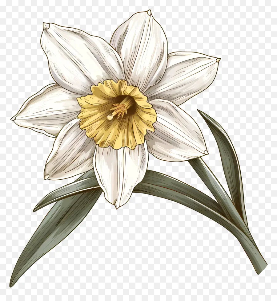 Narciso Flor，Flor Blanca PNG