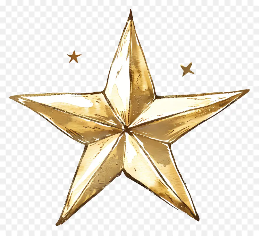 Estrella De Oro，Metálico PNG