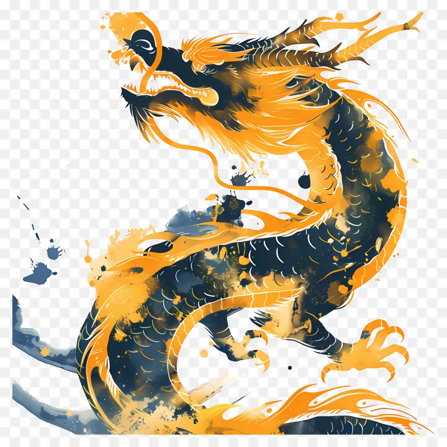 Gold Dragon，Dragón PNG