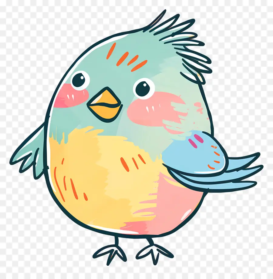 De Dibujos Animados De Aves，Pájaro Azul Y Amarillo PNG