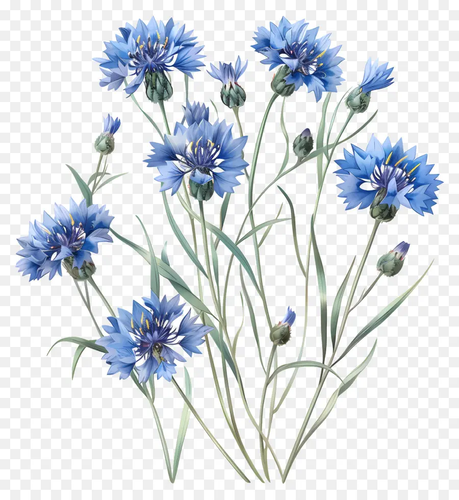 Flores De Maíz Azules，Flores De Color Azul PNG