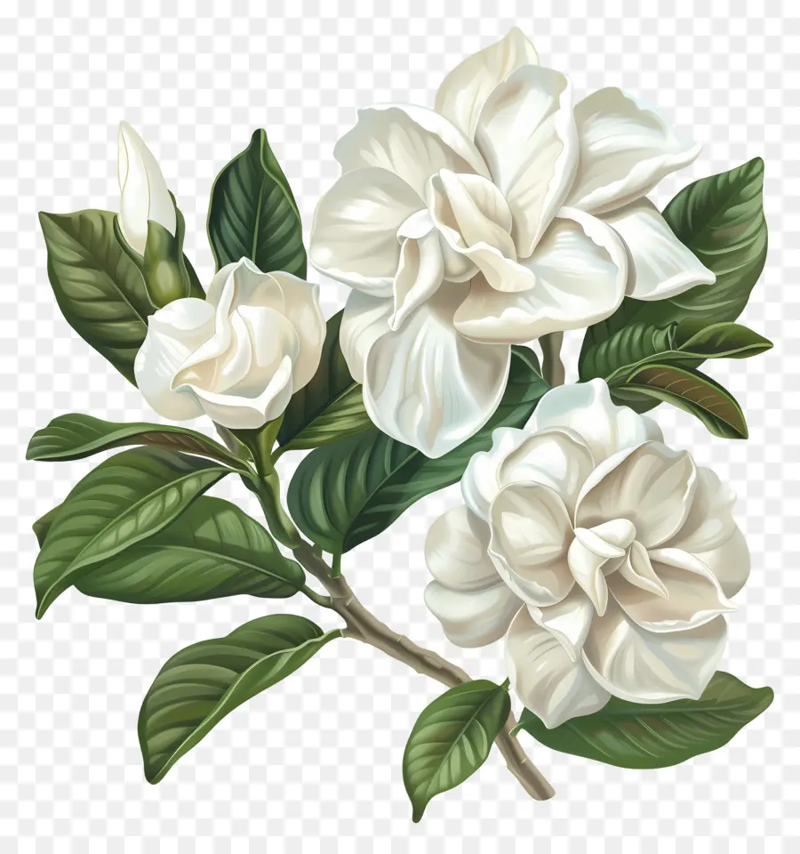 Flor De Gardenia，Flores Blancas PNG