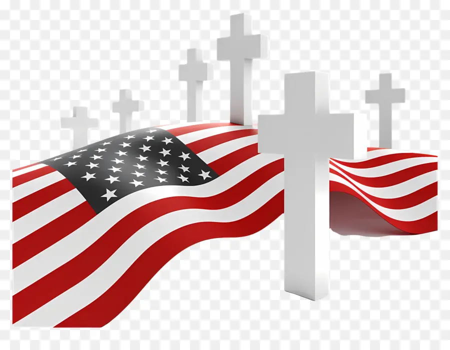 Día De Los Caídos，Bandera Americana PNG