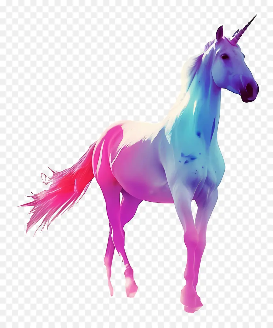 Unicornio，Azul PNG