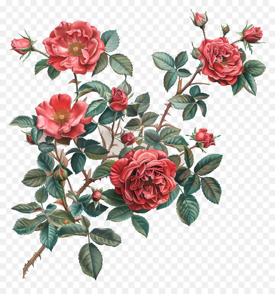 Jardín De Rosas，Rosas Rojas PNG