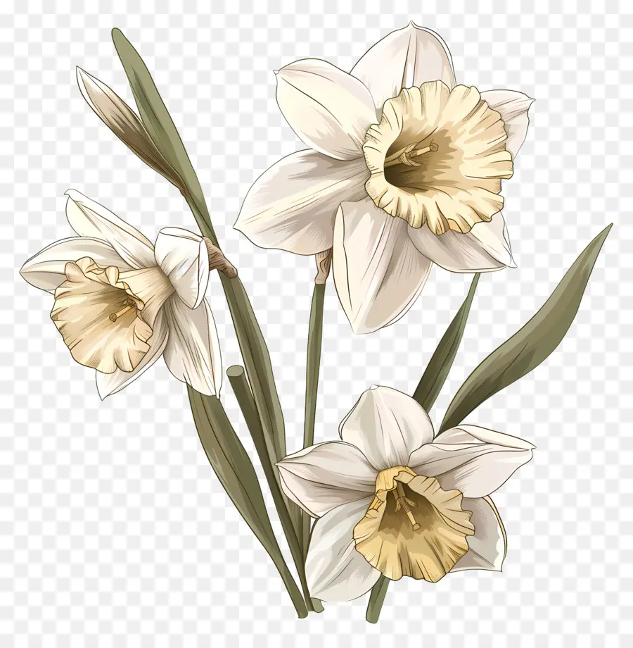 Narciso Flor，Flor Blanca PNG