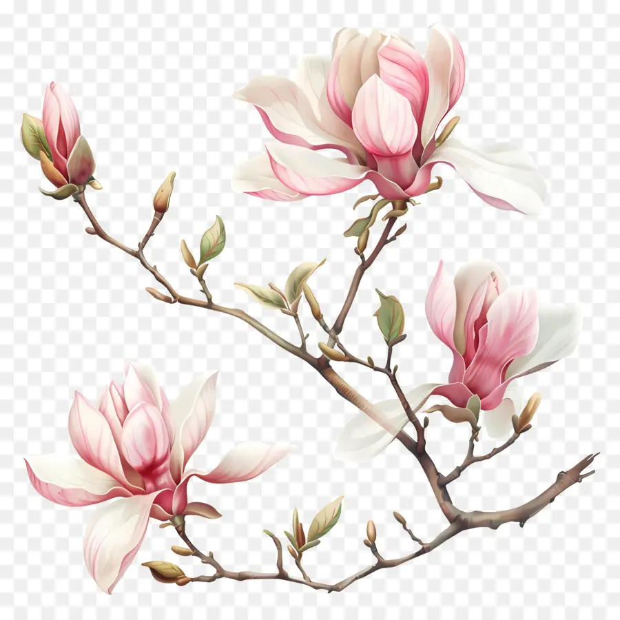 Flores De Magnolia，Rama PNG