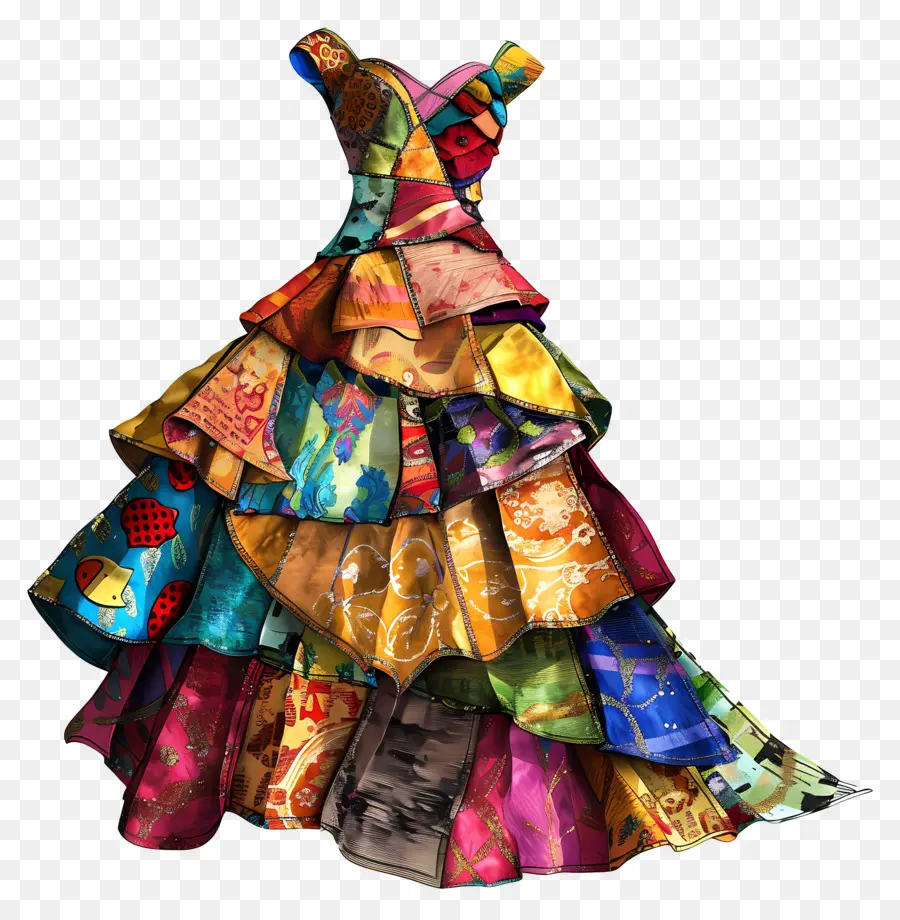 Vestido De Fiesta，Vestido Colorido PNG