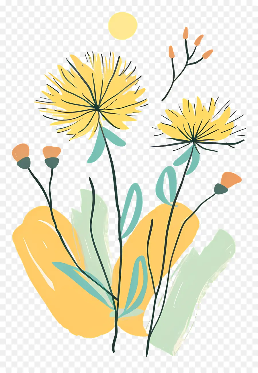 Diente De León，Pintura De Acuarela Floral PNG