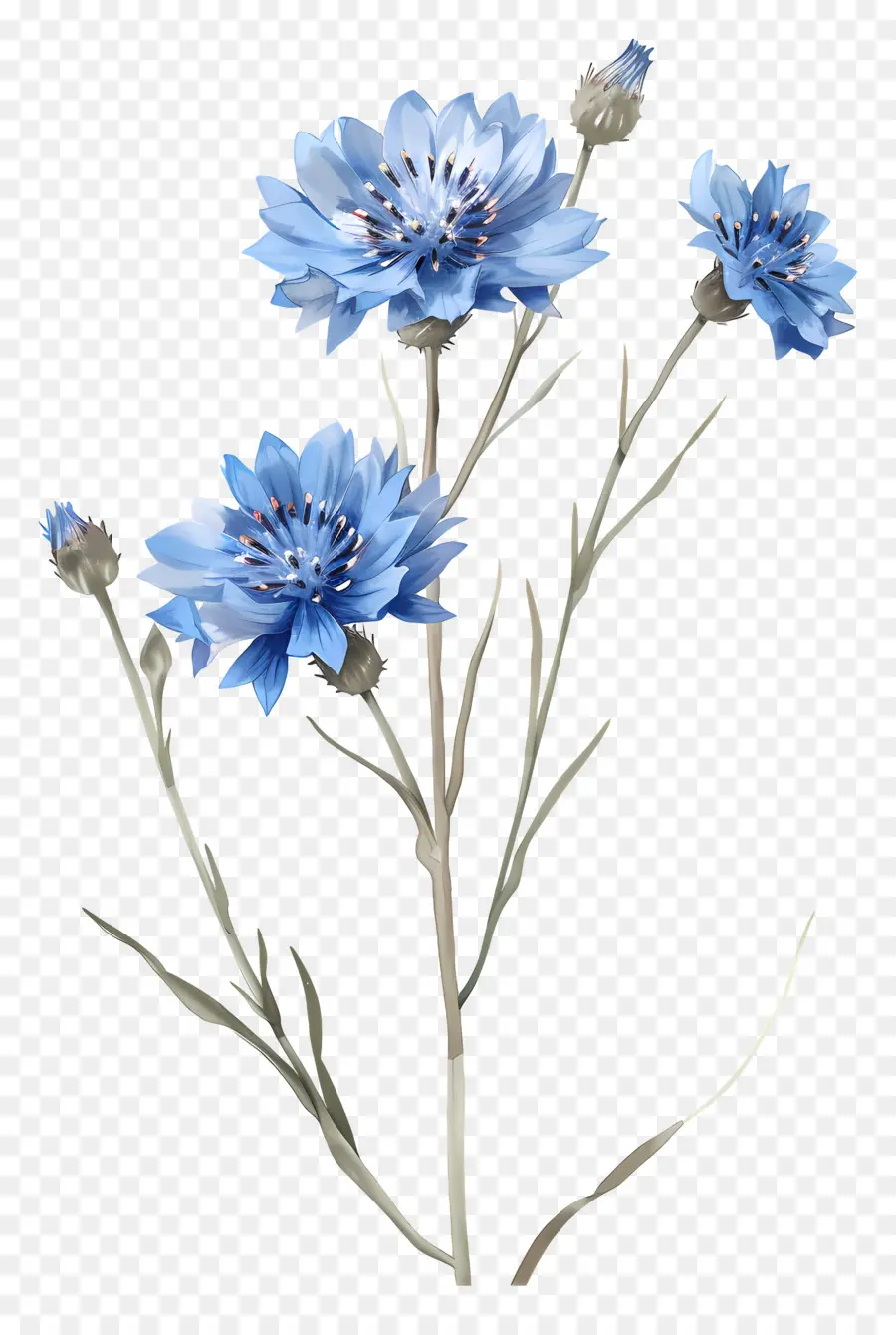 Flores De Maíz Azules，Flores De Color Azul PNG