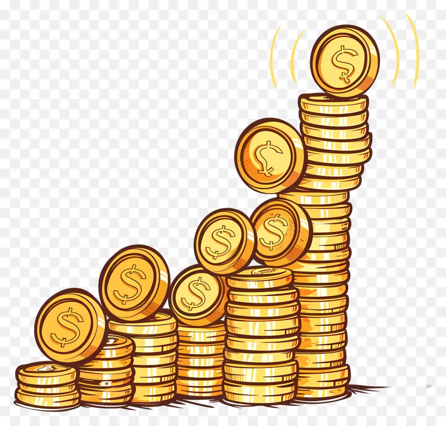 Aumento De Dinero，Las Monedas De Oro PNG