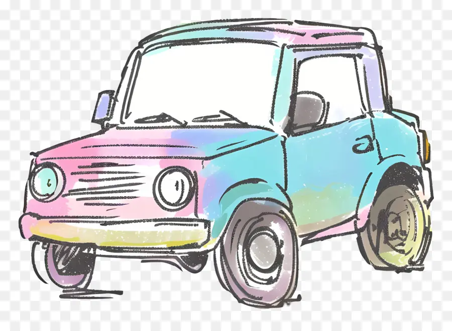 Coche De Dibujos Animados，Bosquejo Del Coche PNG