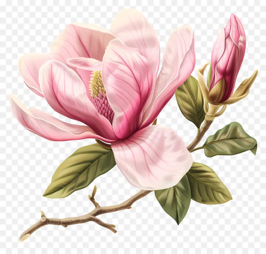 Pink Magnolia，Magnolia Flores PNG