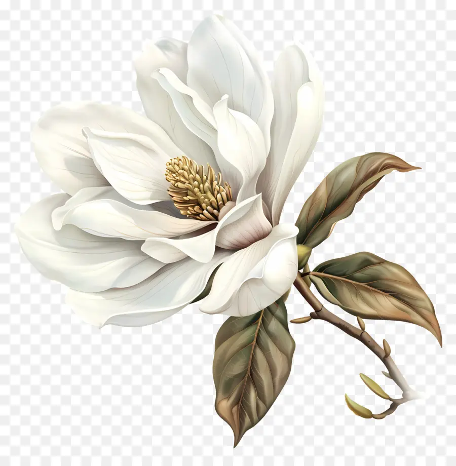 Blanco Magnolia，Magnolia Flores PNG