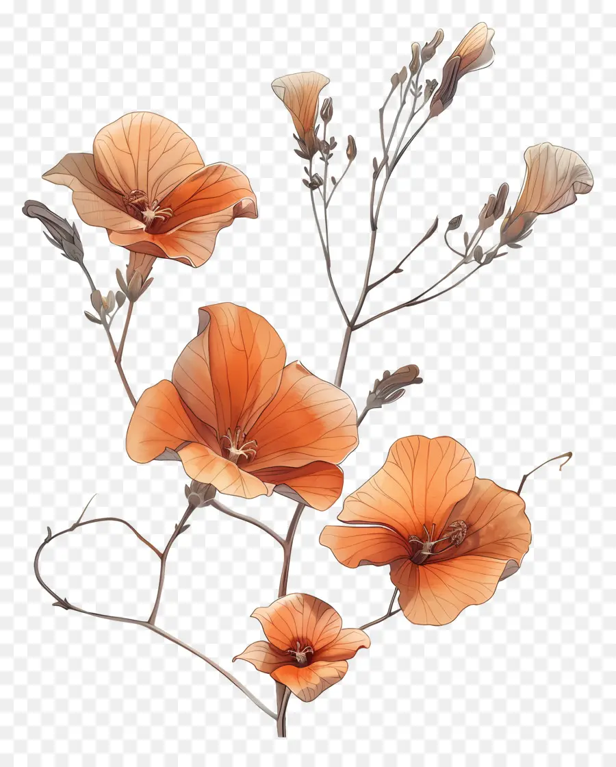 Naranja Sandersonia，Flores De Color Naranja PNG