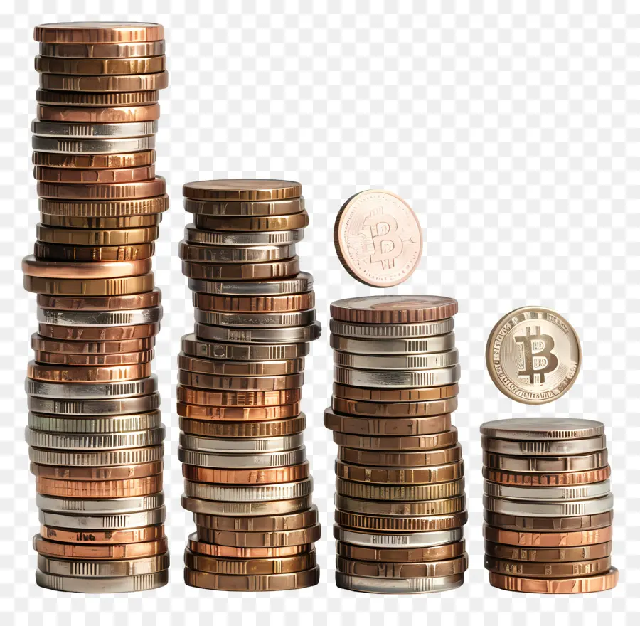 Aumentando El Dinero，Monedas Apiladas PNG