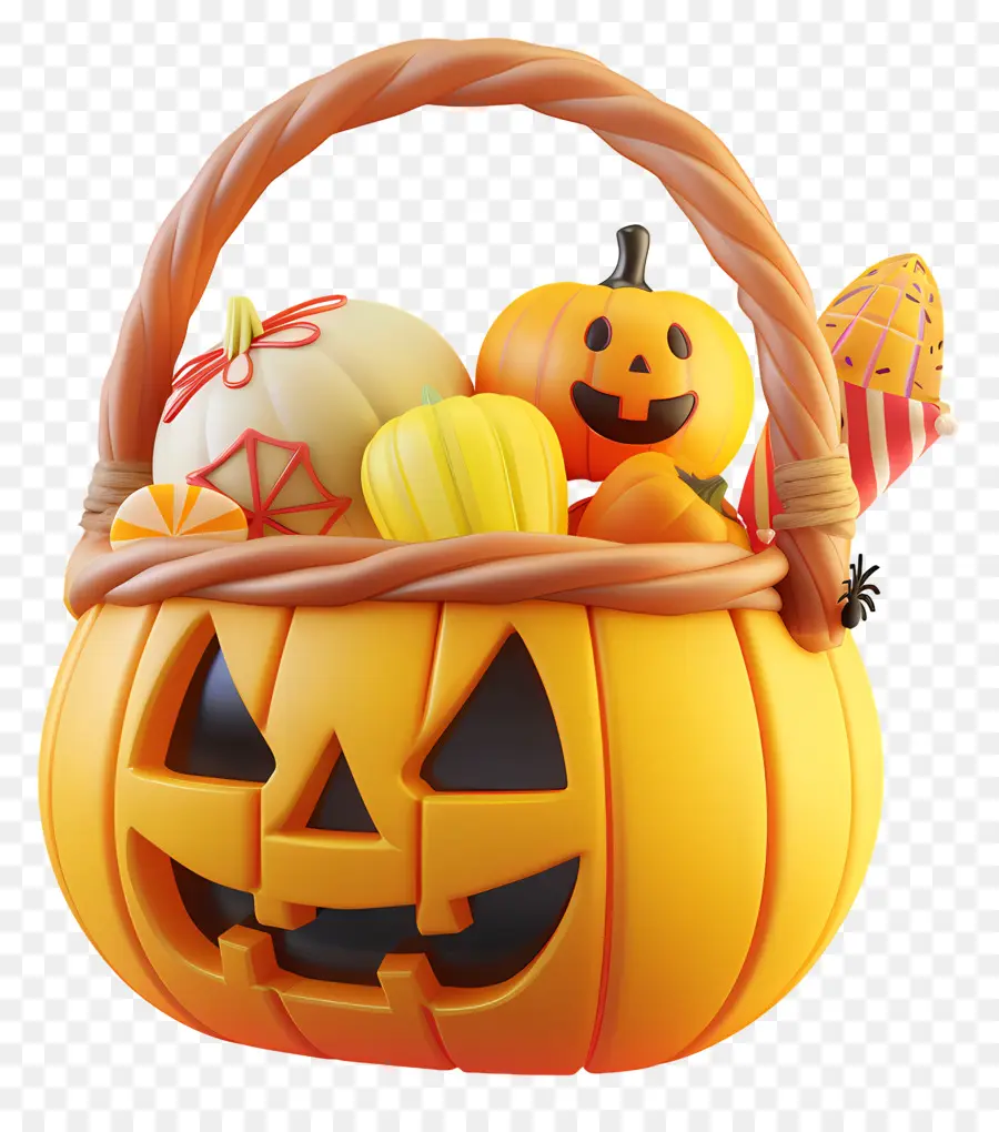 Cesta De Halloween，Canasta De Dulces PNG