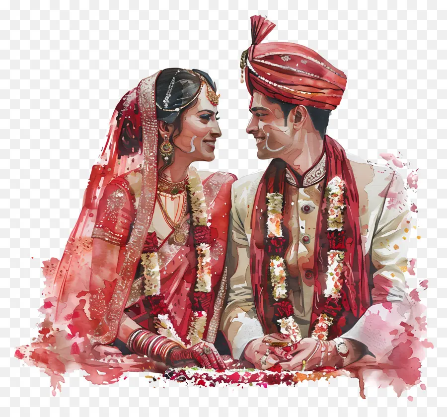 Boda Hindu，Pareja De Novios PNG