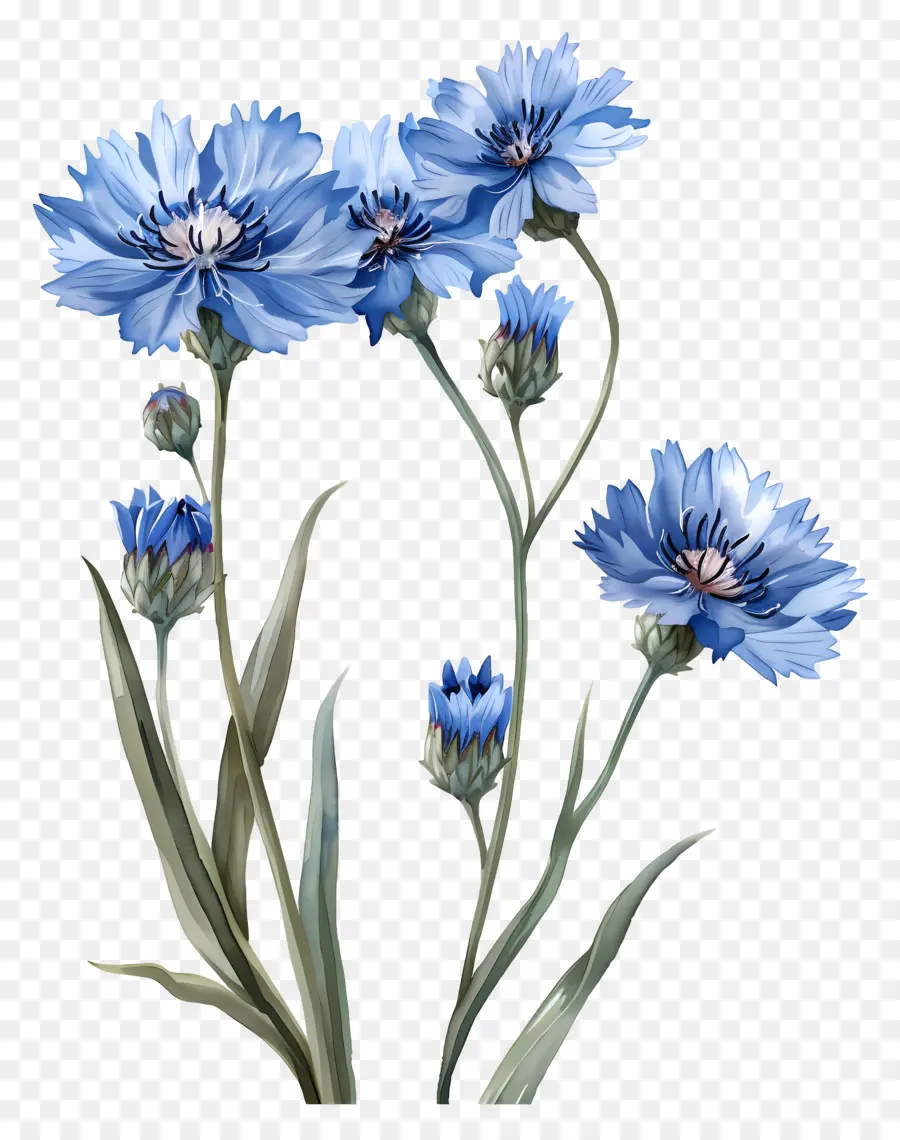 Flores De Maíz Azules，Flores De Color Azul PNG