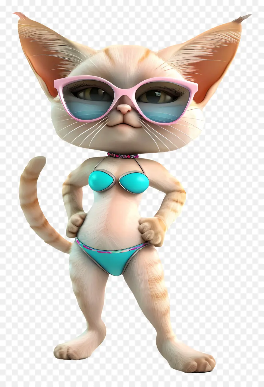 Verano，Gato En Bikini PNG