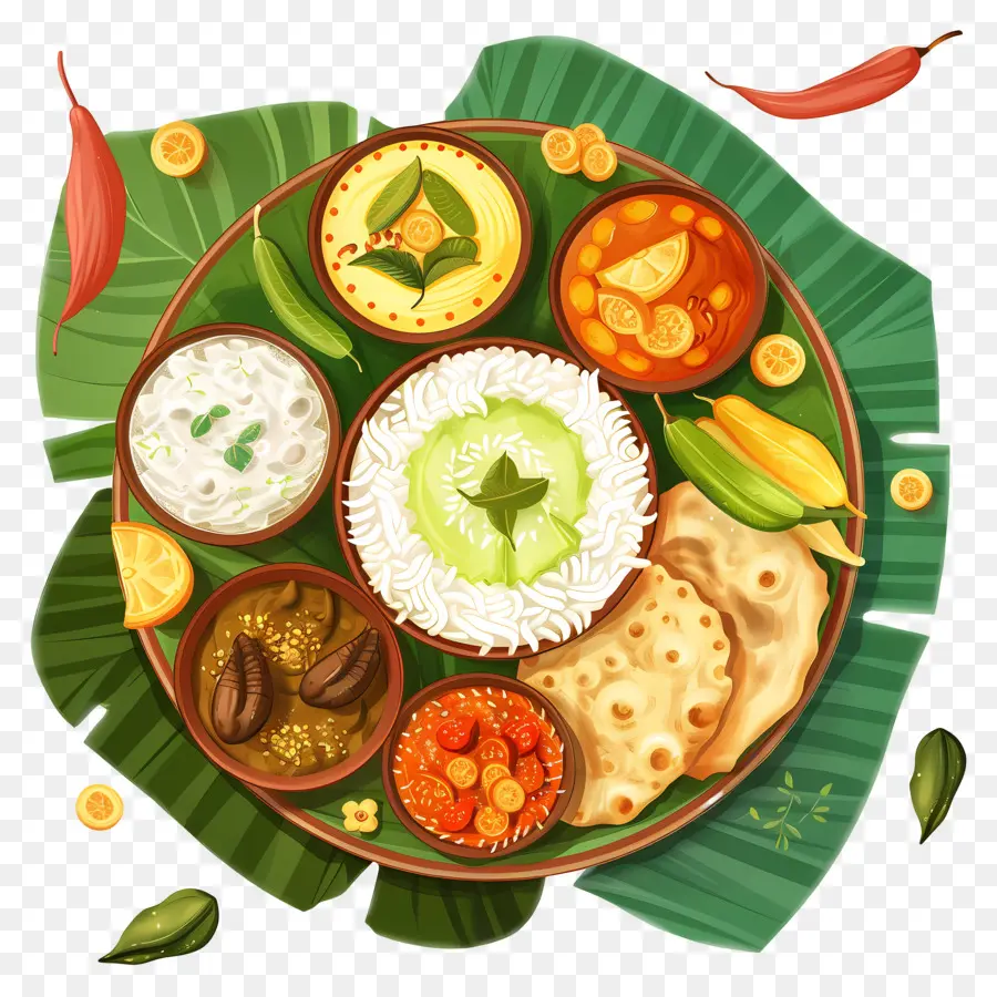 Onam Sadya，Comida De La India PNG