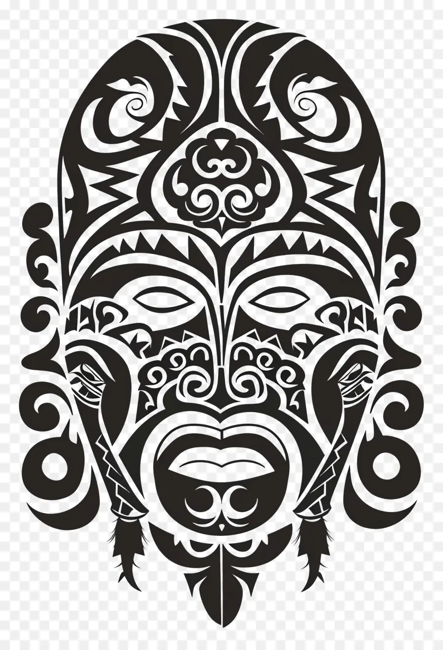 Tatuaje Maorí，Máscara Tribal PNG