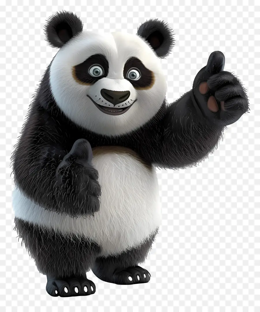 Pulgar Arriba，Panda De Dibujos Animados PNG