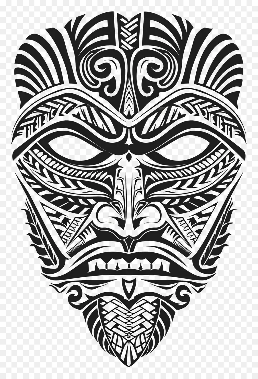 Tatuajes Polinesios，Máscara Tribal PNG
