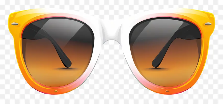 Diseño De Gafas De Sol，Gafas De Sol Naranja Y Blanca PNG