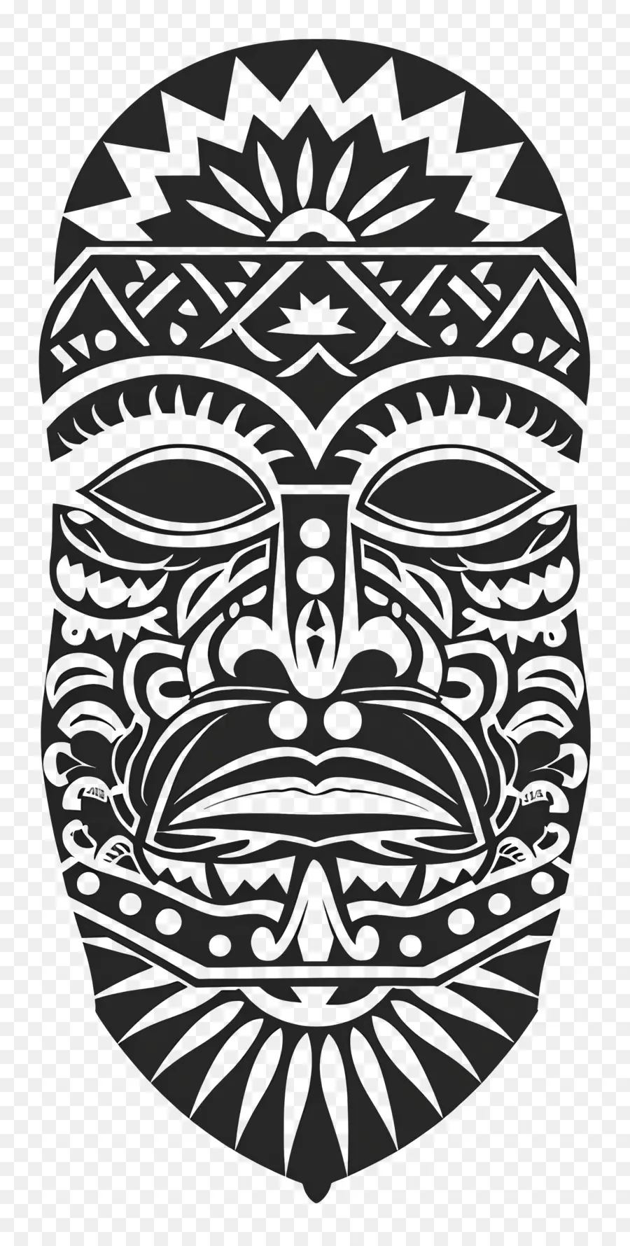 Tatuajes Polinesios，Mascarilla PNG