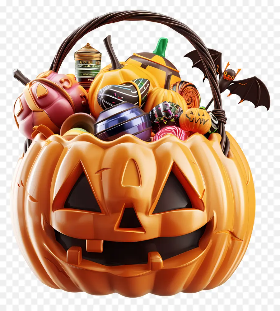 Cesta De Halloween，Canasta De Dulces PNG