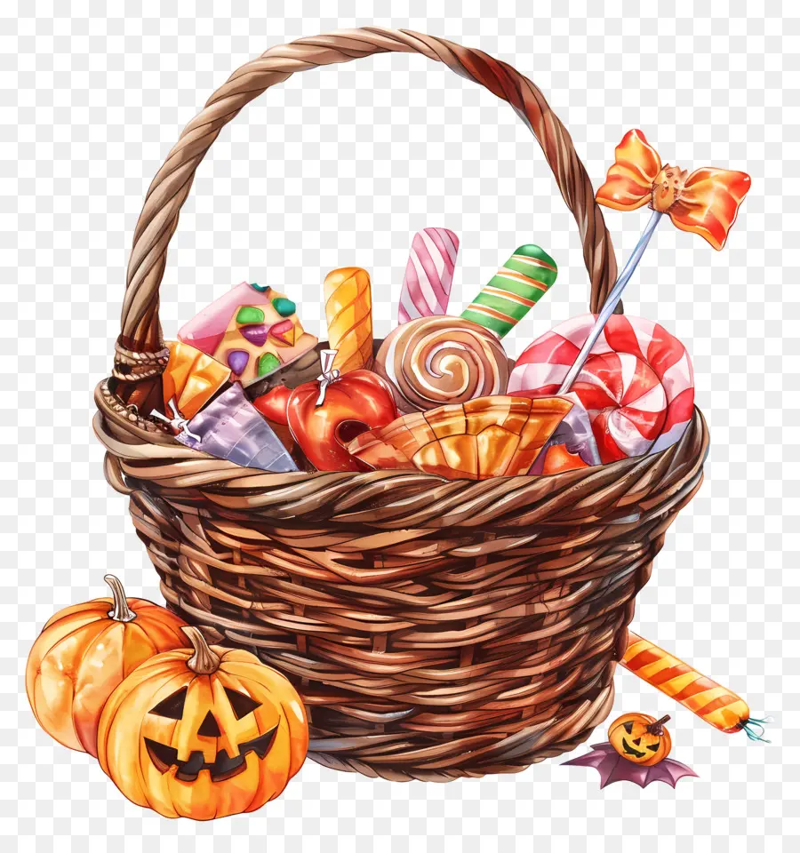 Cesta De Halloween，Canasta De Dulces PNG