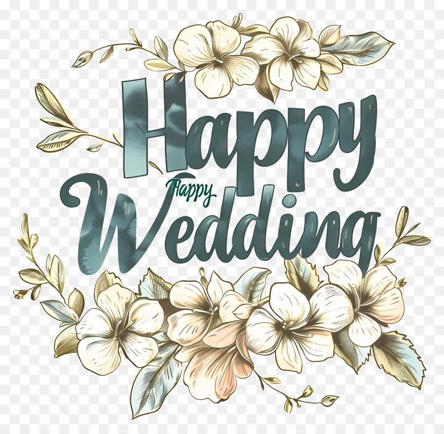 Feliz Boda，Follaje De Color Verde PNG