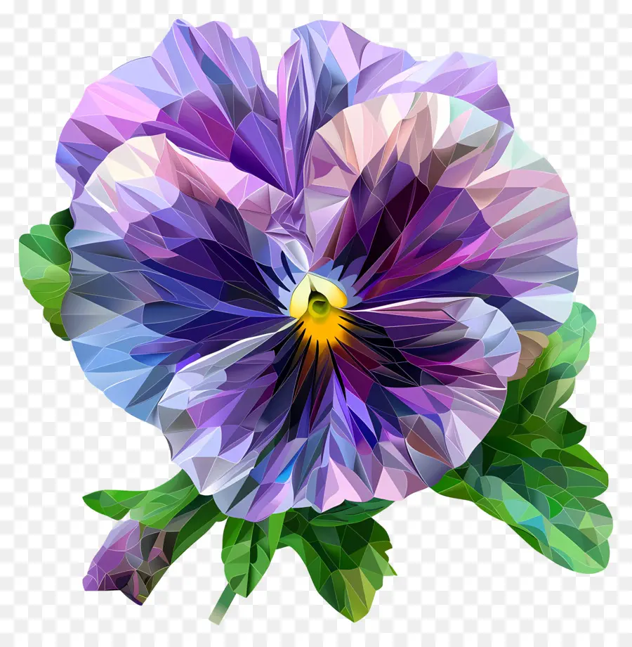 Arte De Flores Digital，Pensamiento Púrpura PNG