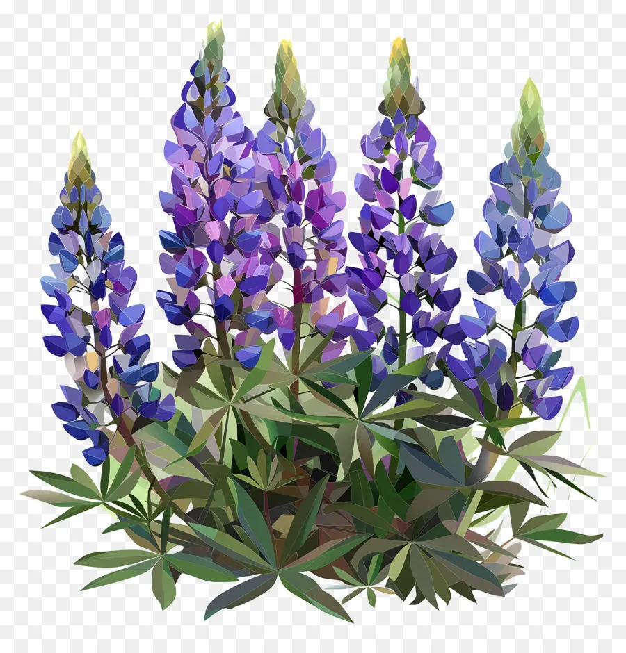 Arte De Flores Digital，Púrpura De Las Flores Silvestres PNG