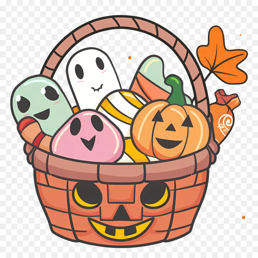 Cesta De Halloween，Canasta De Dulces PNG