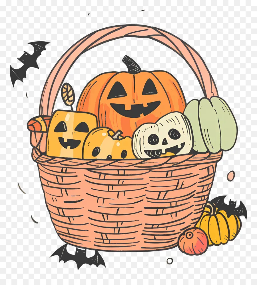 Cesta De Halloween，Canasta De Dulces PNG