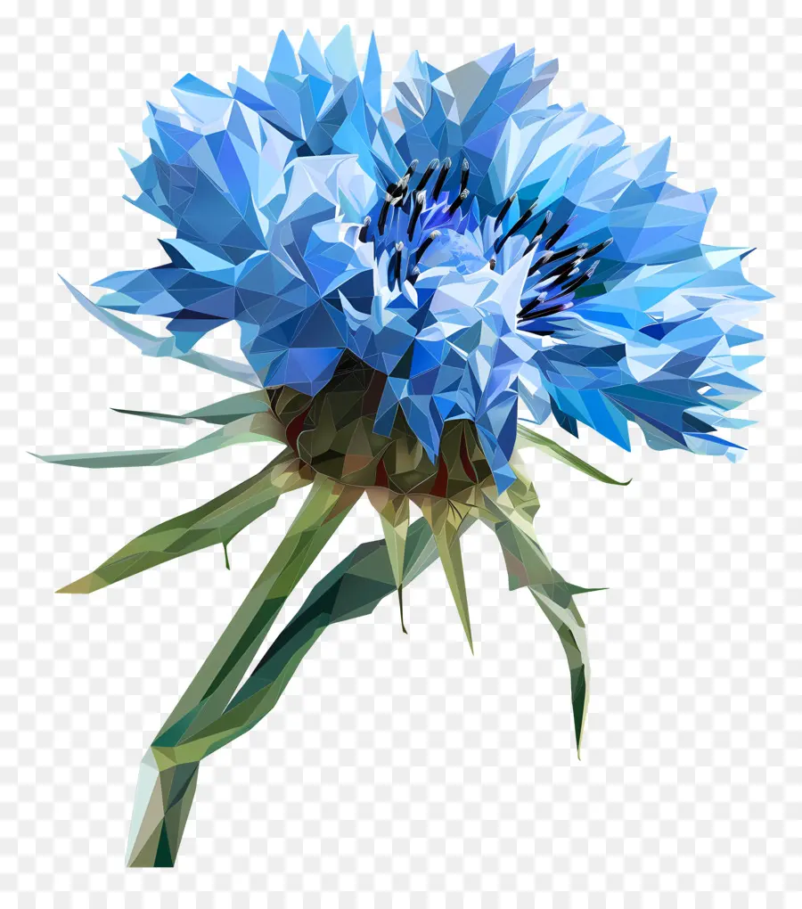 Arte Digital，Flor Azul PNG