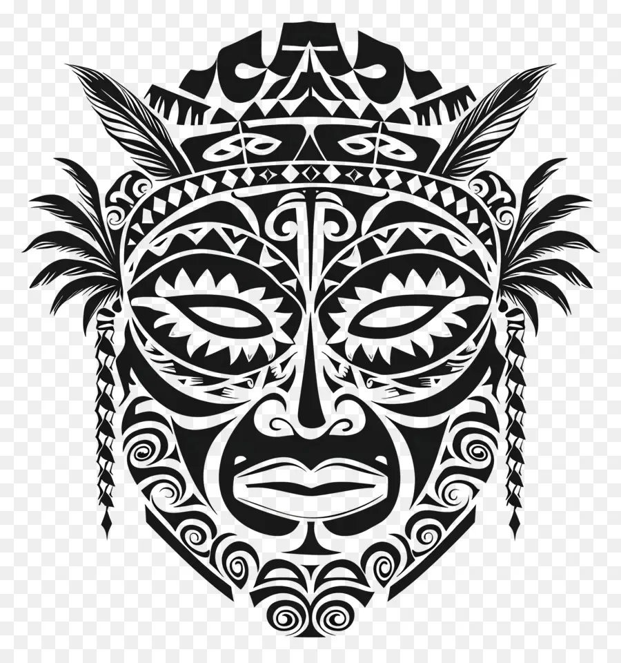 Tatuaje Maorí，Máscara Negra PNG