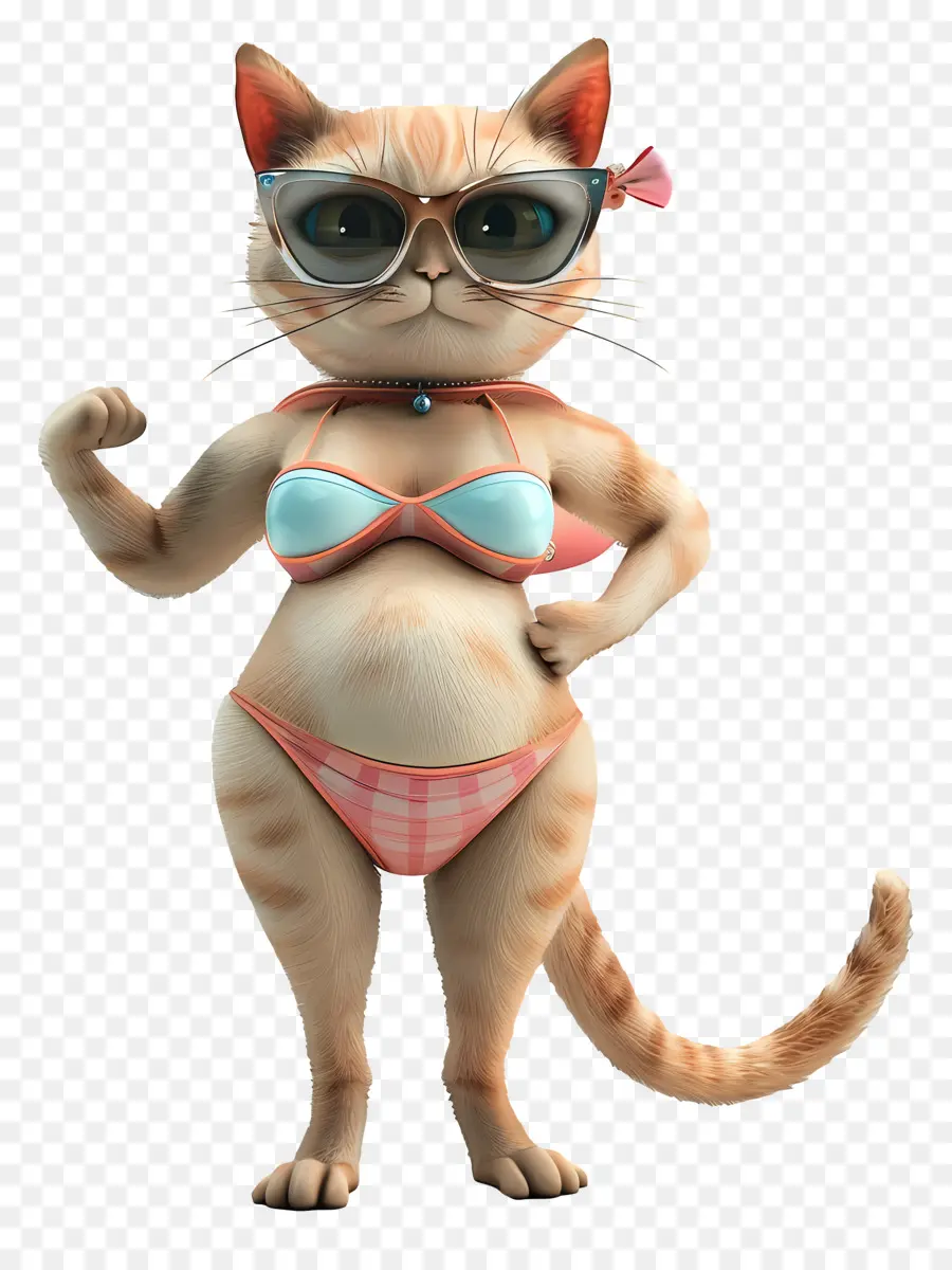 Verano，Gato En Bikini PNG