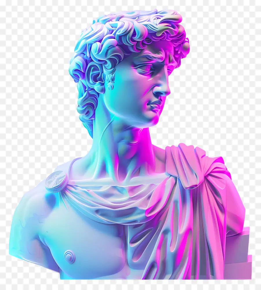 Estatua De Onda De Vapor，Escultura Busto PNG