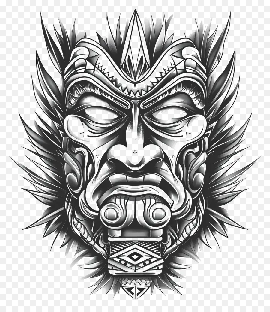 Tatuajes Polinesios，Máscara A Mano PNG