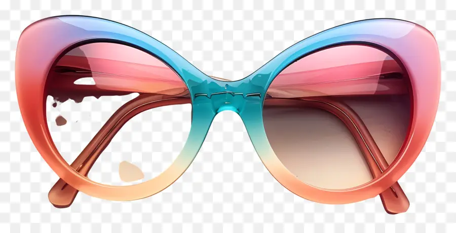 Diseño De Gafas De Sol，Gafas Rosadas Y Azules PNG