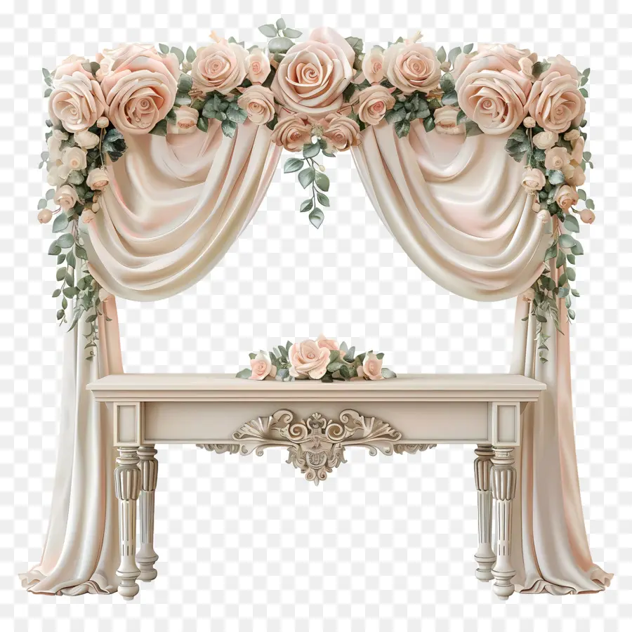 Mesa De Boda，Arco Floral PNG