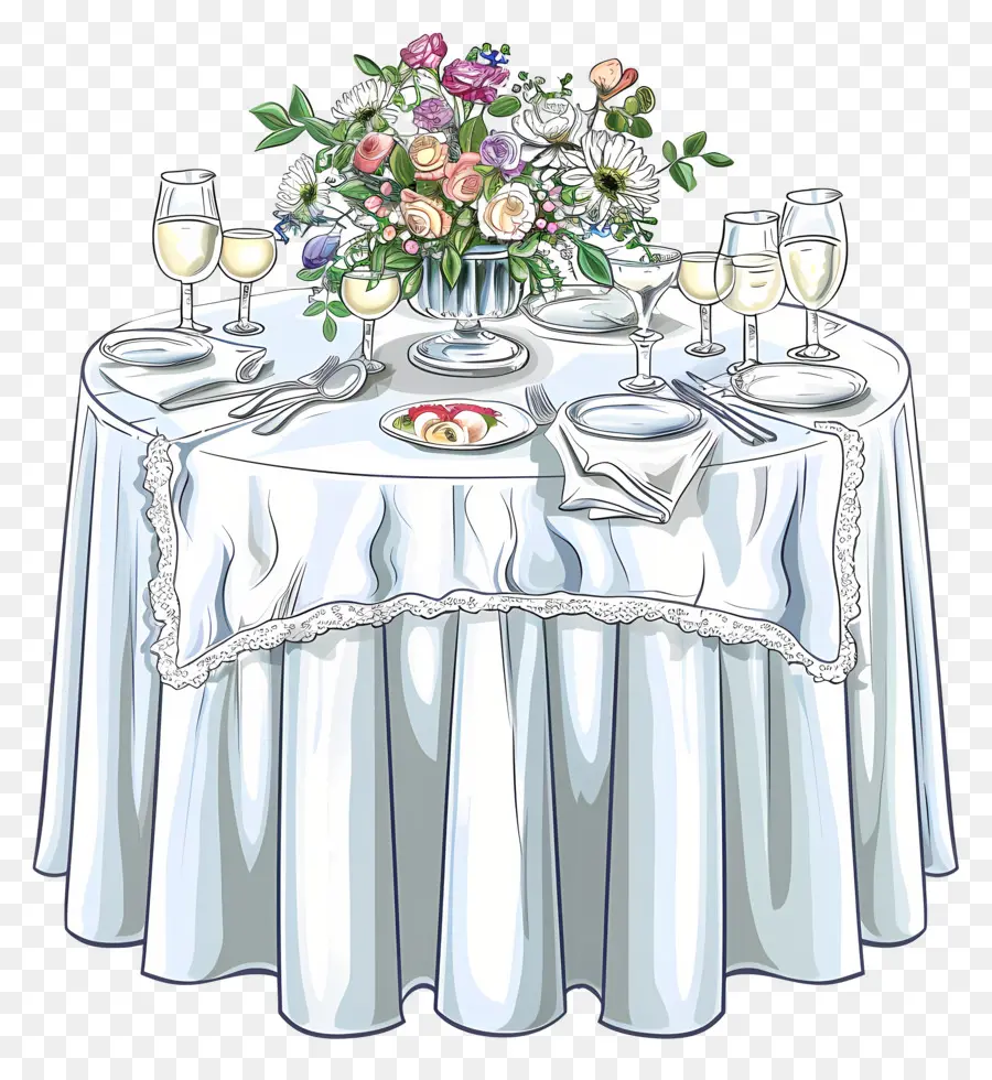 Mesa De Boda，Mesa Elegante PNG