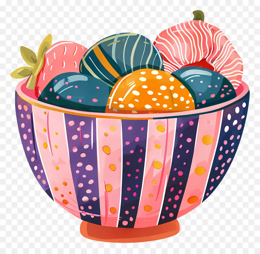 Tazón Caramelo，Colorido De La Fruta PNG