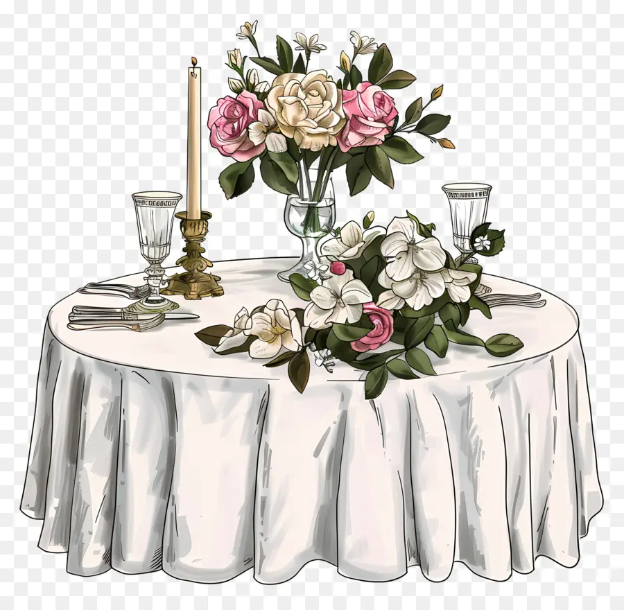 Mesa De Boda，Mesa Elegante PNG